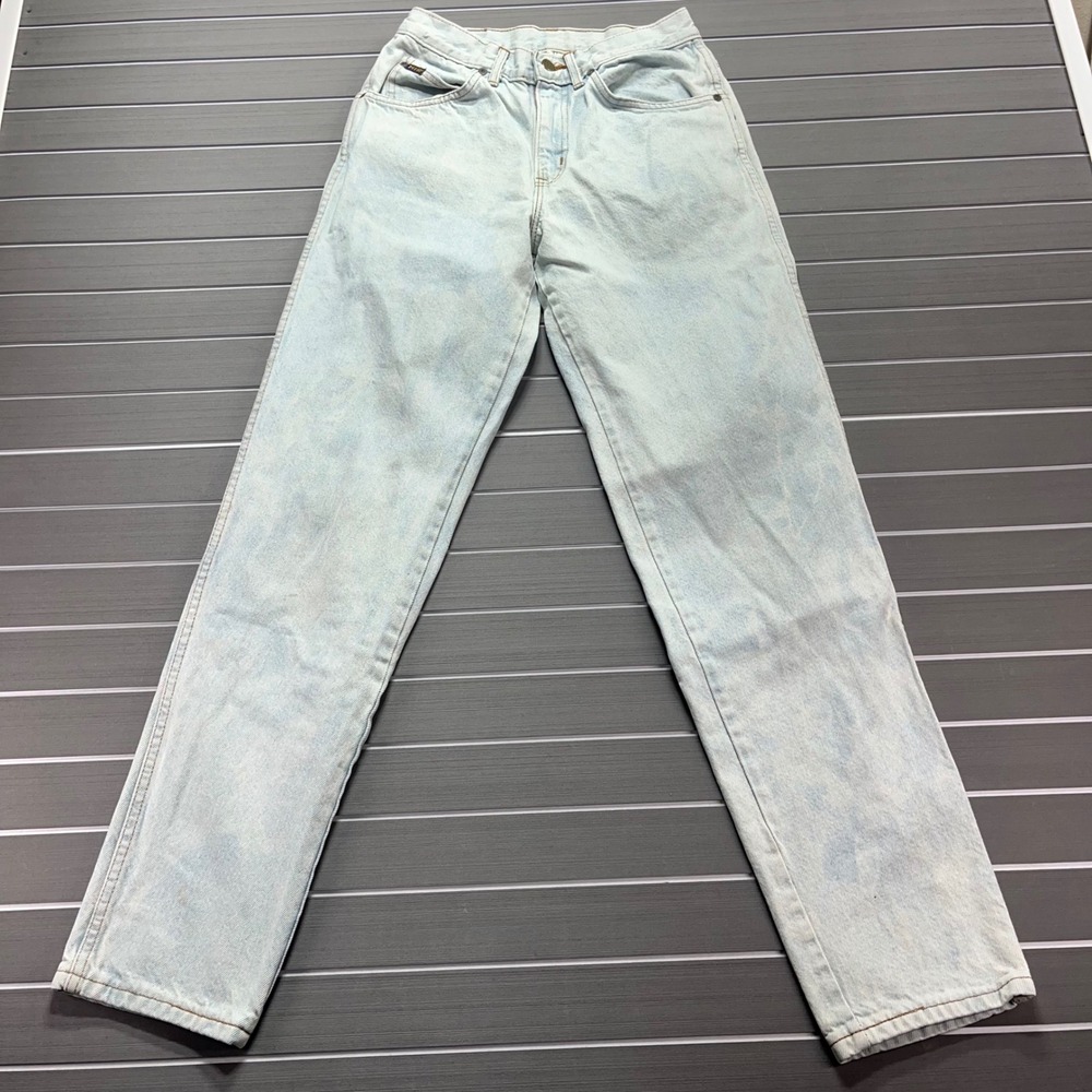 HIS Vintage Mens Light Acid Wash Straight Leg‎ Jeans Made in USA W30 L34 Blue